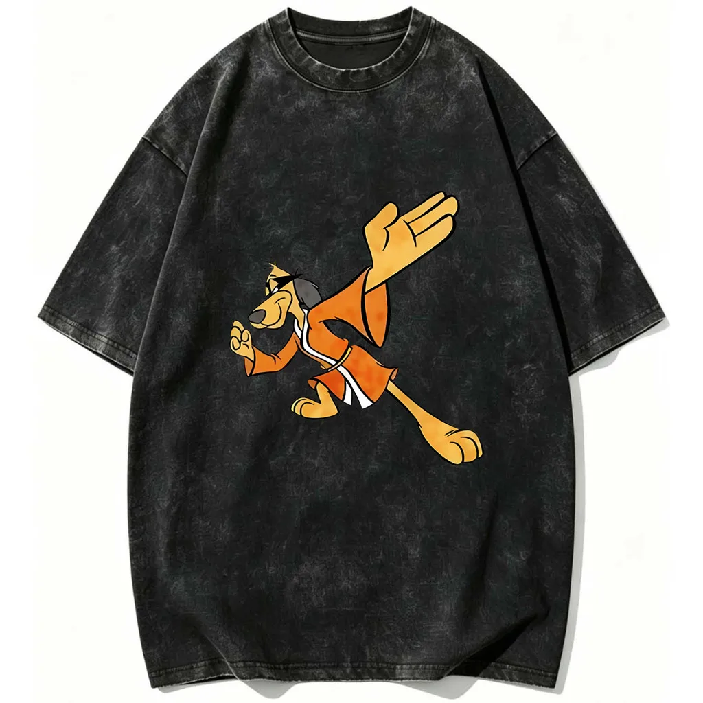 CLOOCL Retro Style Cartoon Dog Running Pose Printed T-Shirts Vintage Distressed Shirts Summer Tees Casual Tops Mens Clothing
