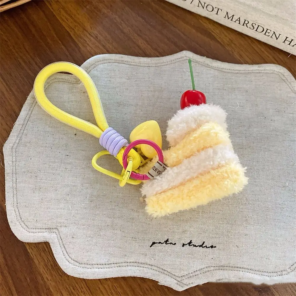 Portable Kawaii Cake Pendant Sandwich Burger Funny Simulation Food Keychain Hot Dog Backpack Decor Bag Keyring Birthday Gift