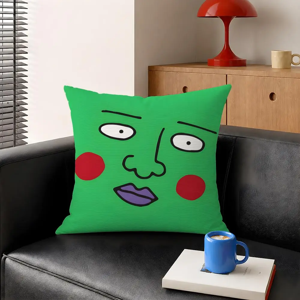 Anime Mob Psycho 100 Reigen Psychic Cushion Cover Decorative Pillowcase Soft Short Plush Cozy Durable Sofa Home Decor Items Gift