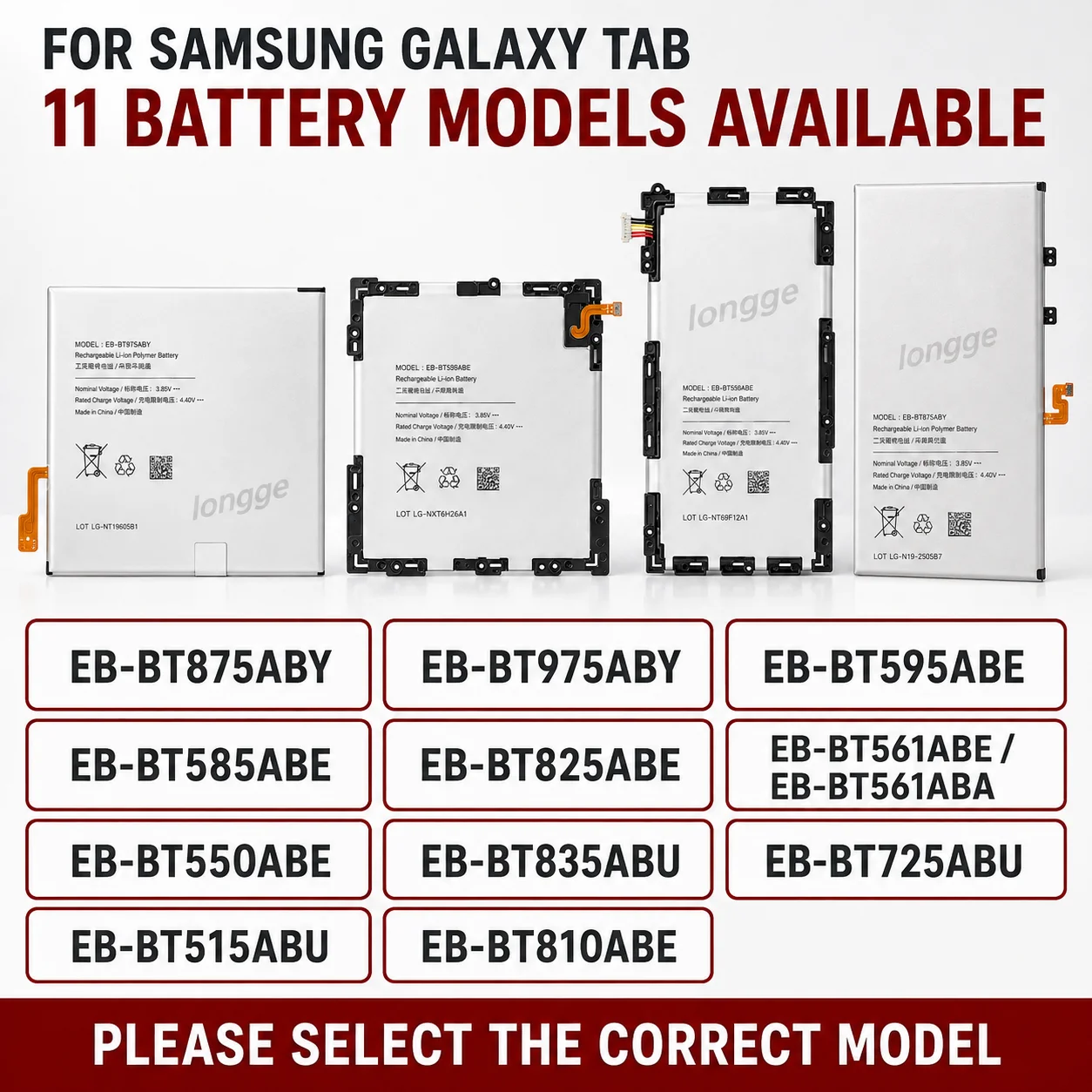 Сменный аккумулятор EB-BT875ABY BT975 для Samsung Galaxy Tab S7 Plus S5E S4 S3 S2 Tab A T510 T595 T585 T560