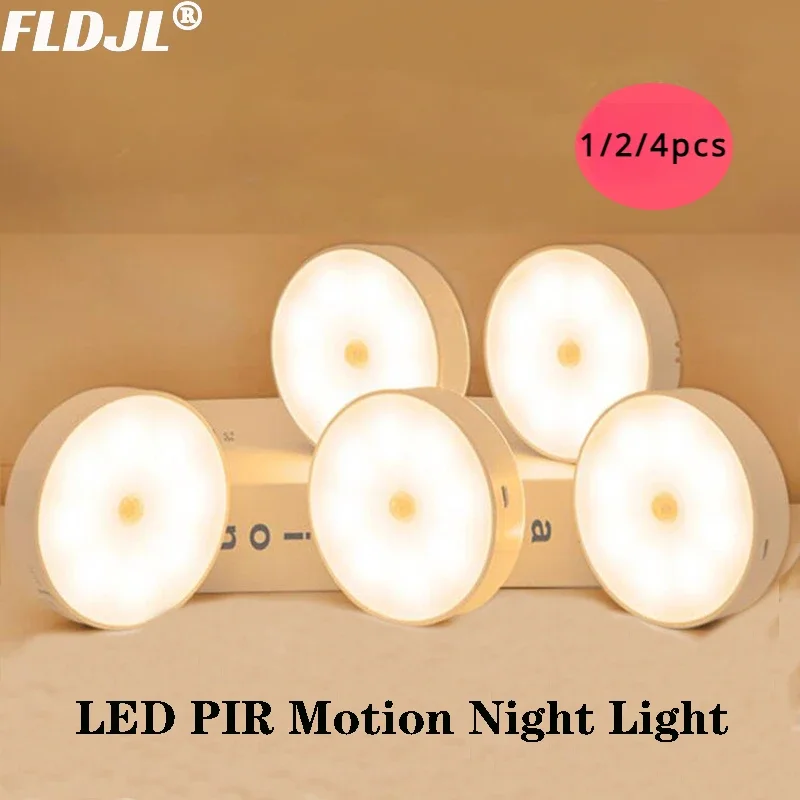 Suitable for Home Led Cabinet Wall Light Lamp PIR Motion Sensor Night Light Stitch Room Decor USB Rechargeable Hallway Kitchen