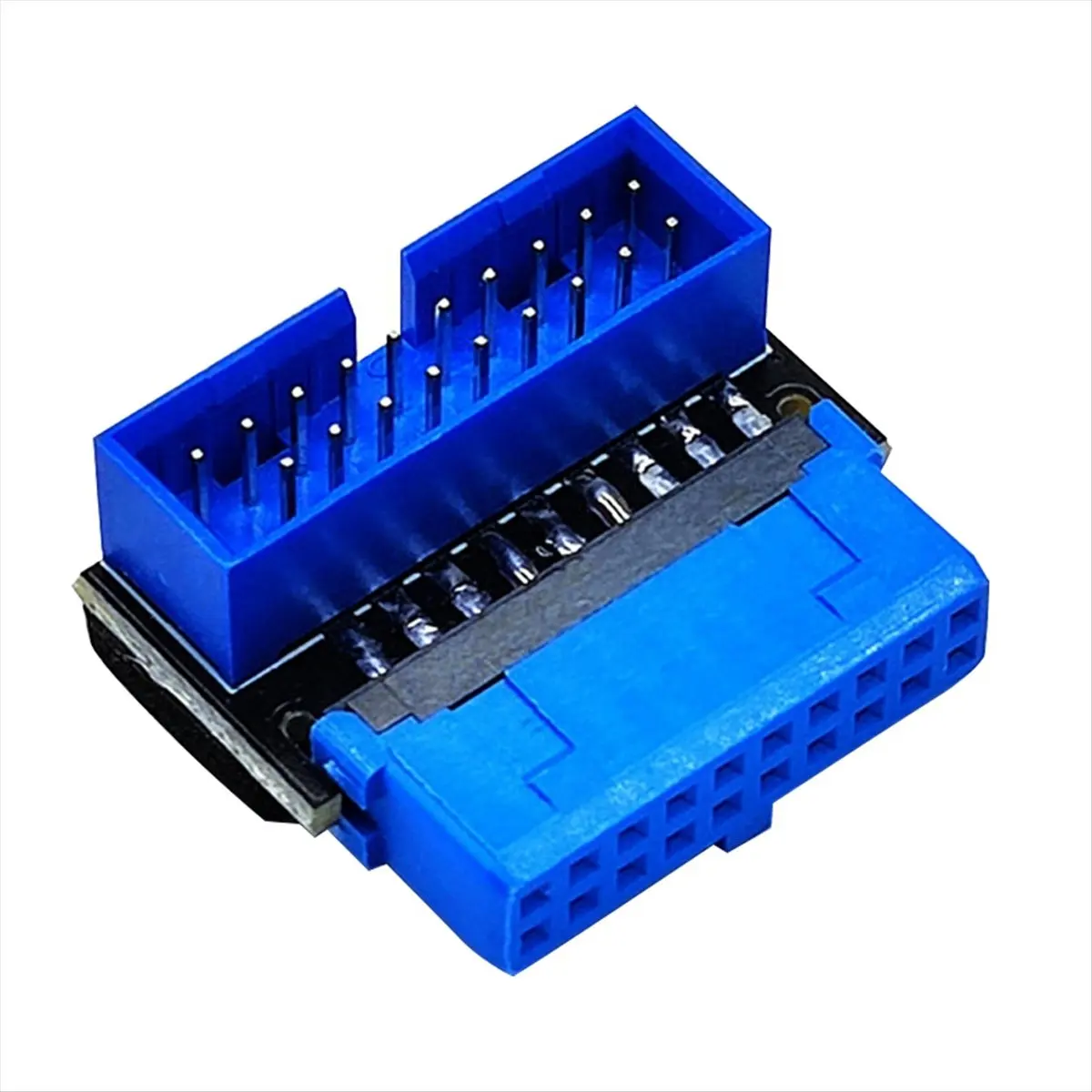 A14G USB Header Adapter USB3.2 GEN1 19Pin/20Pin Socket 90 Degree Steering Elbow Converter DIY Desktop Motherboard A