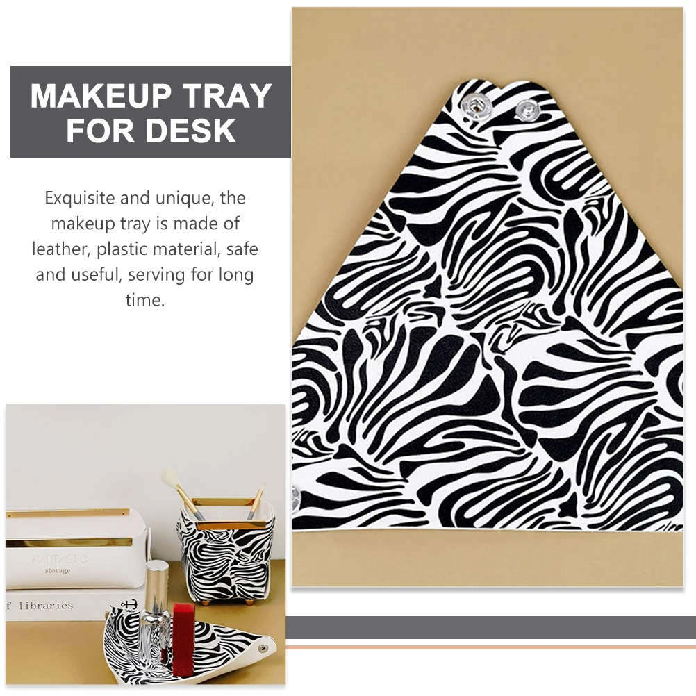 

2 pcs Makeup ganizer Storage Tray Desktop Key PVC Multi functional Bedroom Supplies Cosmetics Brush Holder