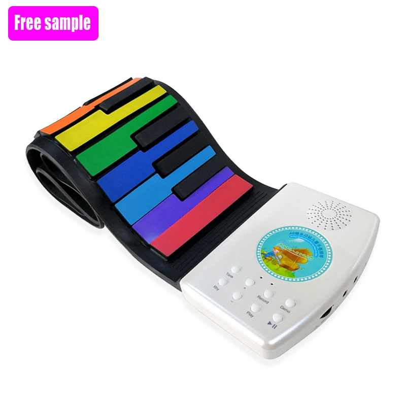 piano keyboard digital 49 keys hand roll portable electronic piano rainbow musical toy instruments