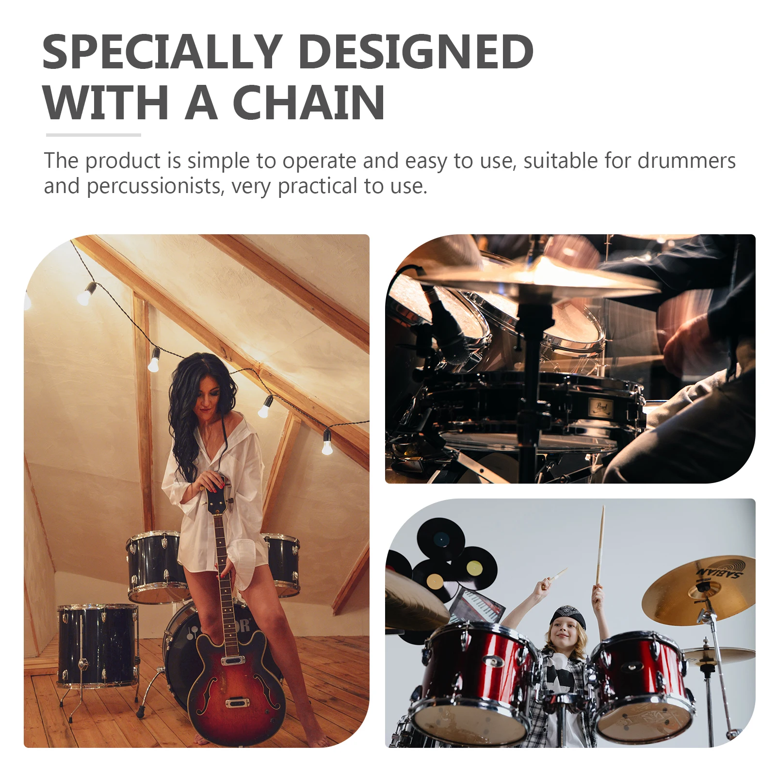 

High Tension Drum Key Marching Percussion Tuning Equipment Collar Drums Black Alloy
