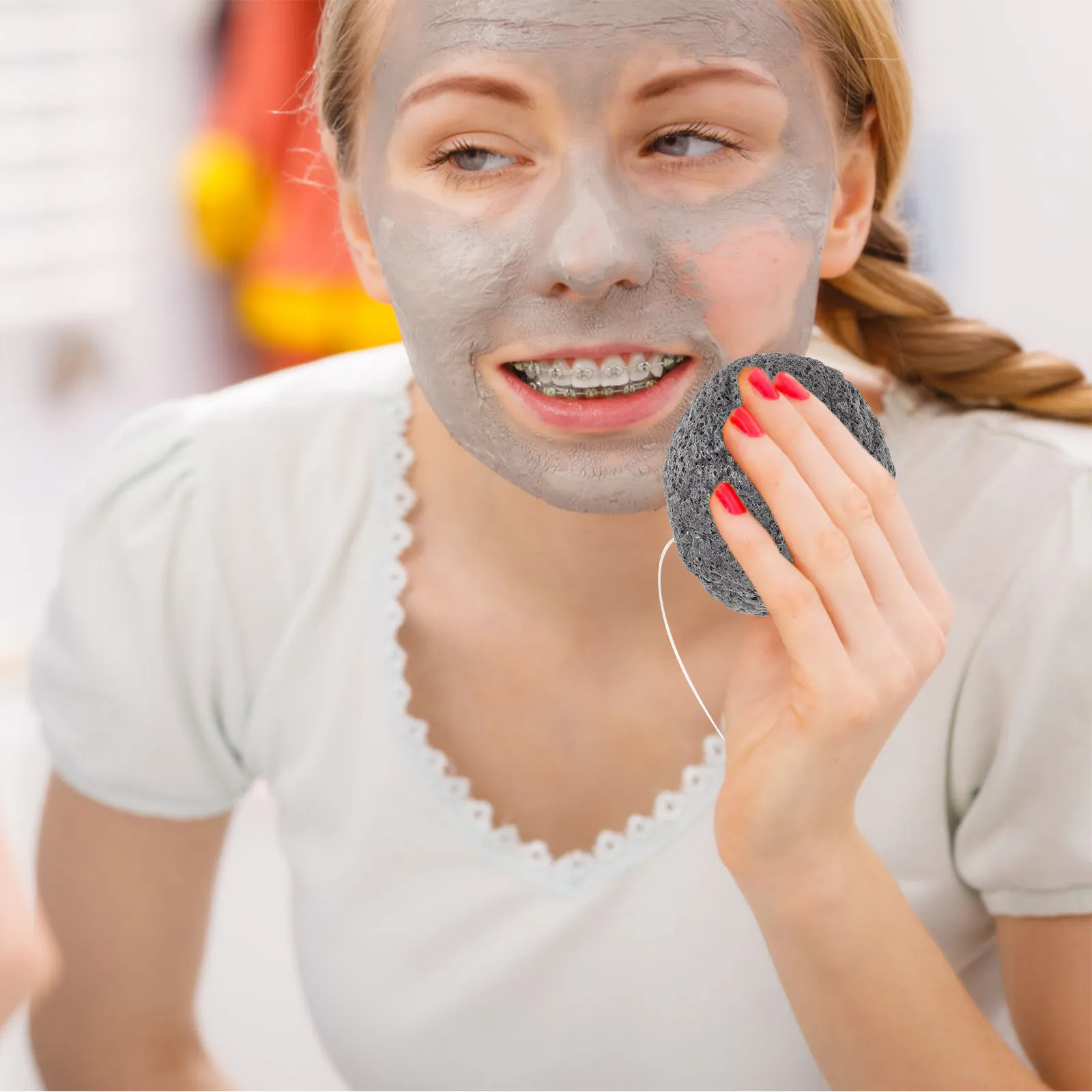 

2Pcs Face Washing Sponge Konjac Cleansing Scrubber Soft Touch Exfoliator for Sensitive Skin Women Beauty Routine