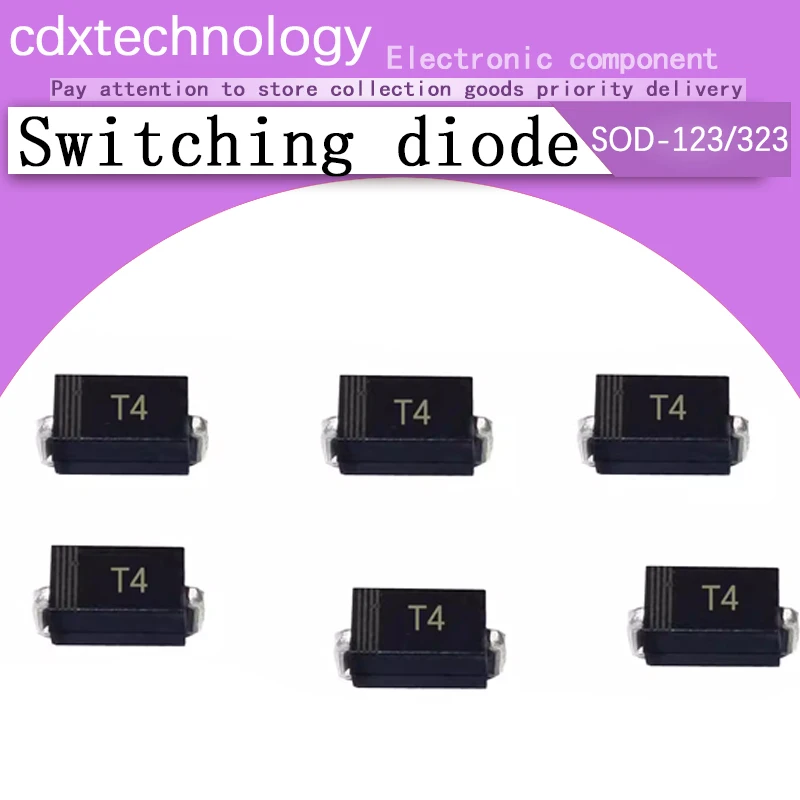 100pcs/lot 1N4148 1N4148W 1N4148WS 1N4148WT T4 T7 SOD-123/323 switching diode