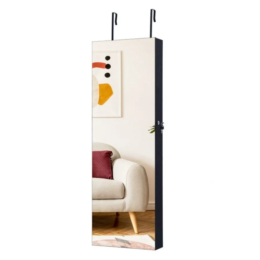 

Lockable Storage Jewelry Cabinet with Frameless Mirror