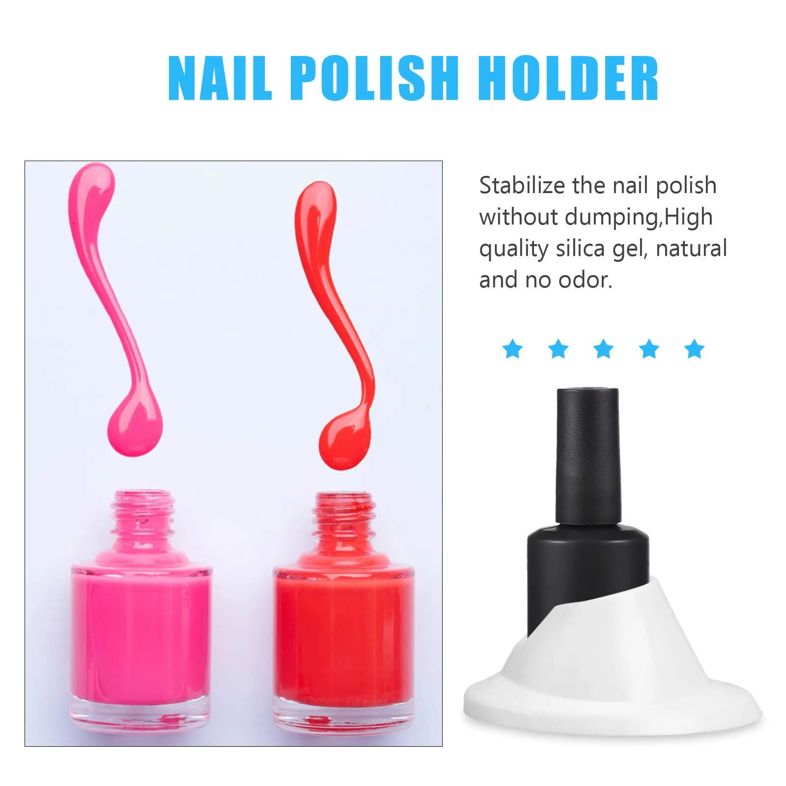 

6pcs Silicone Polish Bottle Racks Nail Gel Holders Anti-Spill Manicure Tools Nail Art Supplies Organizer Stand