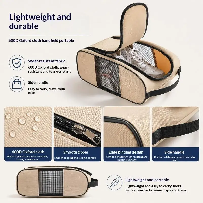 Travel Shoe Carry Storage Bag Portable Breathable Mesh Wear Resistant Fabric for Men Women Sneakers Slippers Daily Trip