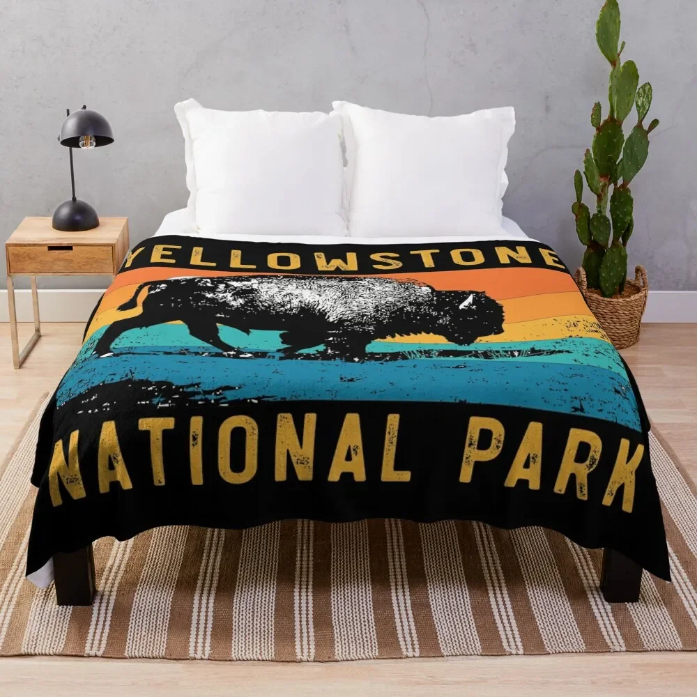 

Vintage Yellowstone National Park Gifts Usa Bison Buffalo Throw Blanket Decorative Beds Luxury St Bed Fashionable Blankets