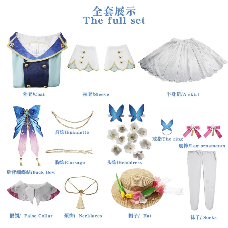 تأثير كاميساتو أياكا تأثيري فونتين سبرينغ بلوم ميسيف لوليتا فستان تأثيري حلي شعر مستعار الزي أياكا الجلد زي