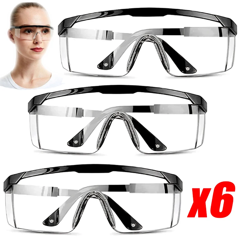 

Protective Safety Glasses Eye Protection Work Anti Dust Eye Anti-Fog Antisand Windproof Saliva Transparent Goggles Spectacles