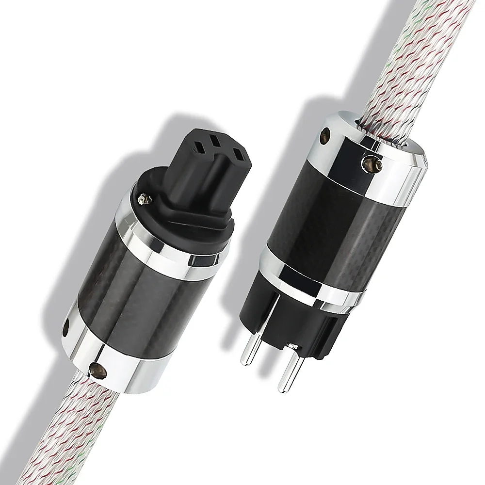15 núcleos Nordost Valhalla OFC cobre 7N plateado Cable de alimentación de la UE cable de alimentación con enchufe de alimentación de fibra de carbono cable de red de alta fidelidad