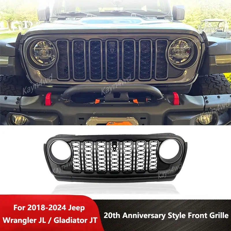 

Аксессуары для бездорожья 4X4, стиль 20-летия, передняя сетчатая решетка, гоночные решетки для Jeep Wrangler JL/Gladiator JT 2018-2024 гг.