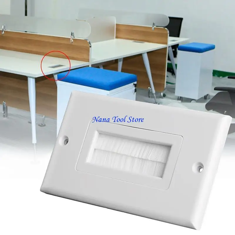 31GJ 1 Single Gang Bristles Brush Wall Plate Port Insert Cover Outlet Mount Panel