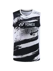 Yonex 2024 New Badminton Suit Sleeveless Men's and Women's Vest Breathable Sweat-absorbent Quick-drying Training Suit Top