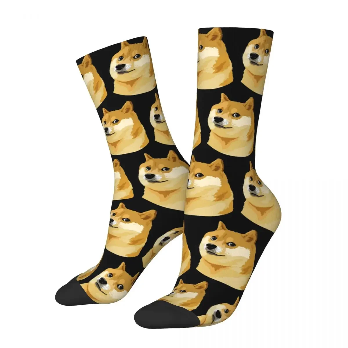 

Носки Doge Shiba Meme, чулки высокого качества в стиле Харадзюку, всесезонные длинные носки, аксессуары для подарка на день рождения унисекс