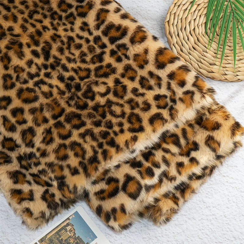 

2 см имитация норки с леопардовым принтом, плюшевая ткань для искусственного меха животных, одежда, шапки, сумки, аксессуары, материал для шитья своими руками, ткань