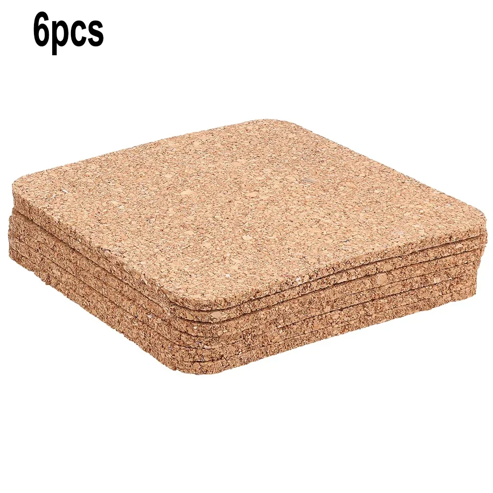 6/12PCS Cork Coaster Cup Coasters Tea Coffee Mug Drinks Holder For Kitchen Natural Wooden Mat Tableware Round Square For Kitchen