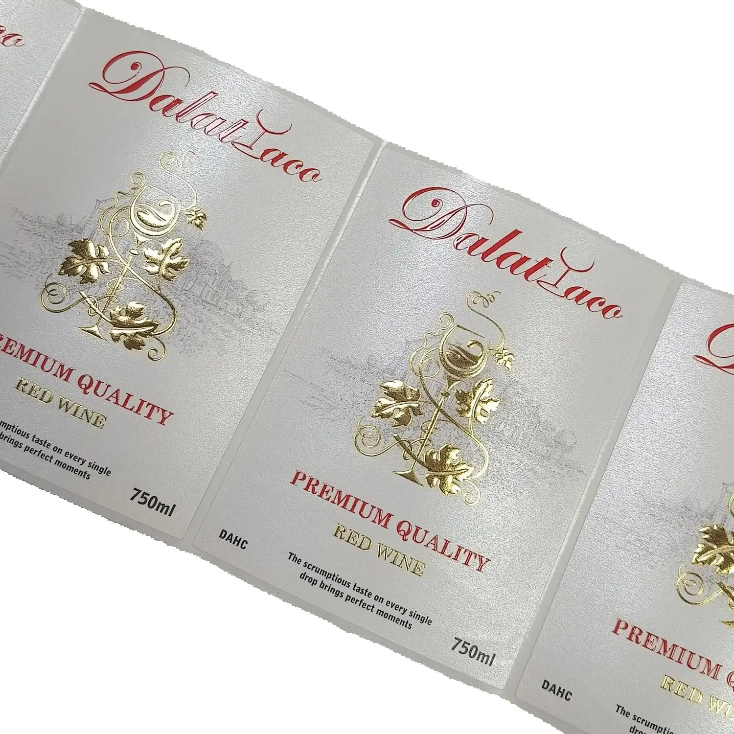 Custom Red Wine Labels with Barcode｜Waterproof Vinyl Self-Adhesive Die-Cut Anti-Counterfeit Stickers