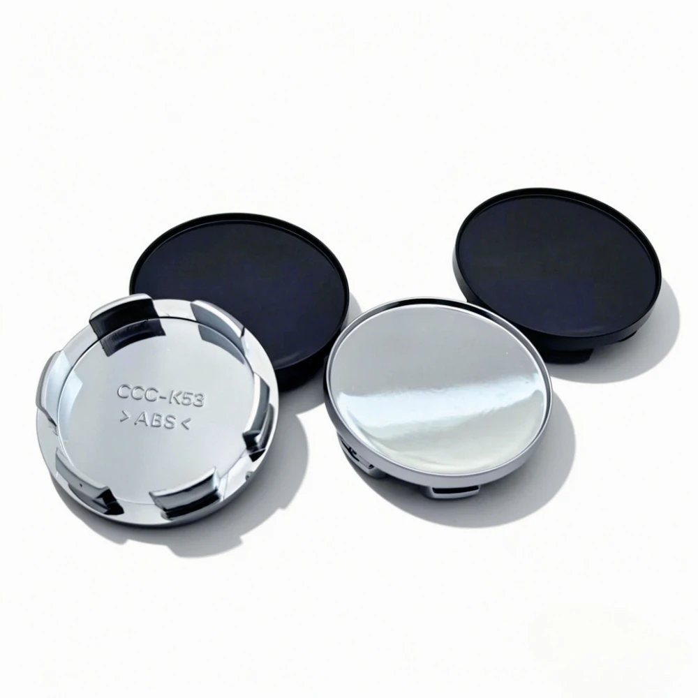 4er-Set universelle, leere Radnabenkappen ohne Emblem, 53 mm Clip, 48 mm Radnaben-Staubschutzkappen ohne Logo, Felgenabdeckungen, Autozubehör
