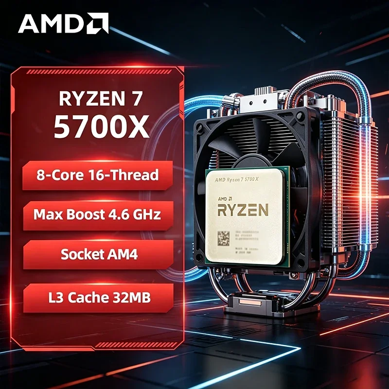 

AMD Ryzen 7 5700X 8-Core 16-Thread CPU 4.6GHz Unlocked AM4 Socket for Gaming - No Package Included