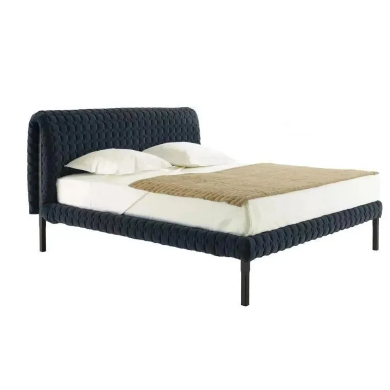 

Modernes Doppelbett Mit Holzrahmen Neues Design Wohn Möbel Samts Toff Gepolstert Für Hotelzimmer Oder Villa