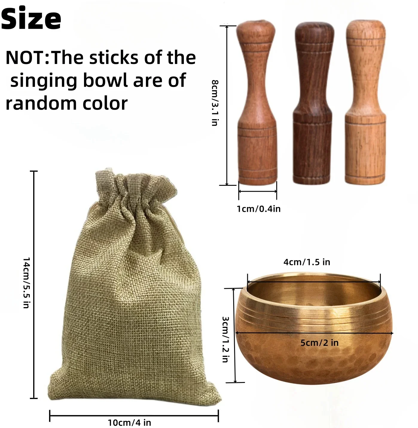 Miwayer Nepal Mini Singing Bowl Handmade Tibetan Buddha Thumb Bowl for Music Meditation Yoga Chanting Stress Relief Supplies