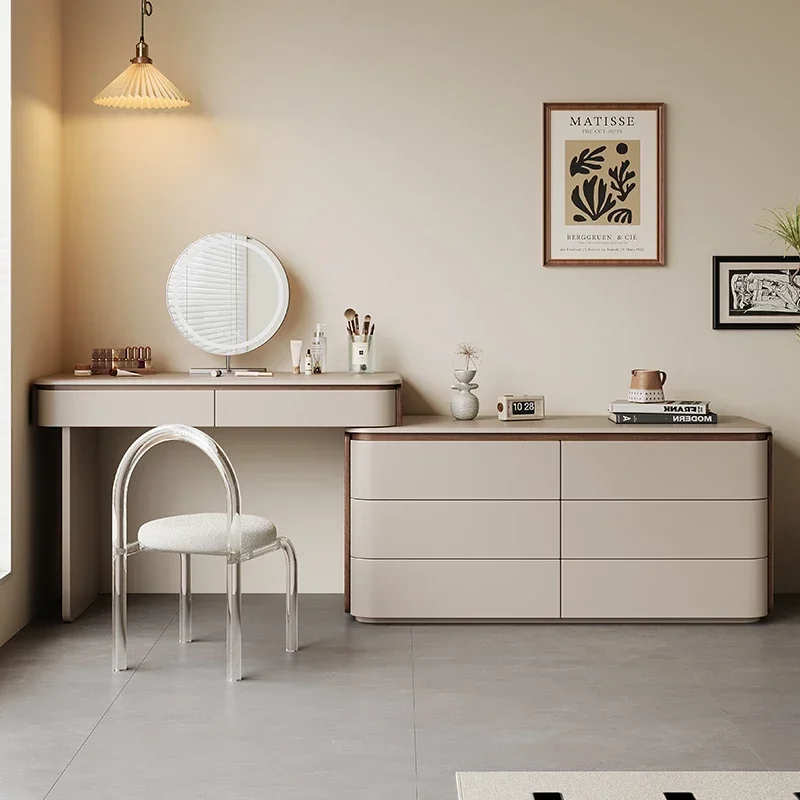 

Folding Storage Vanity Mirror Woman Minimalist Drawers Bedroom Dressing Table Makeup Desk Chair Penteadeira Furniture Home