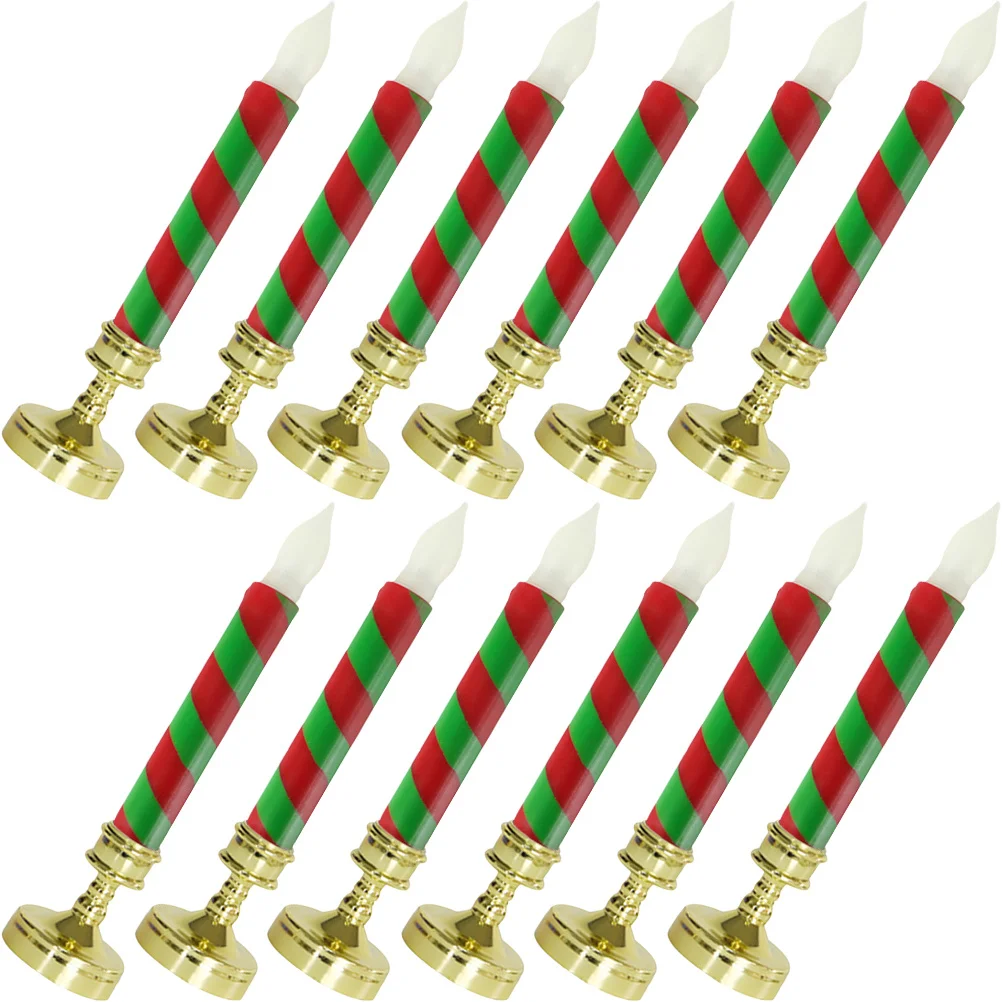 

12Pcs Electric Christmas Candles Flameless Operated Lights Party Decoration Home Festival Supplies