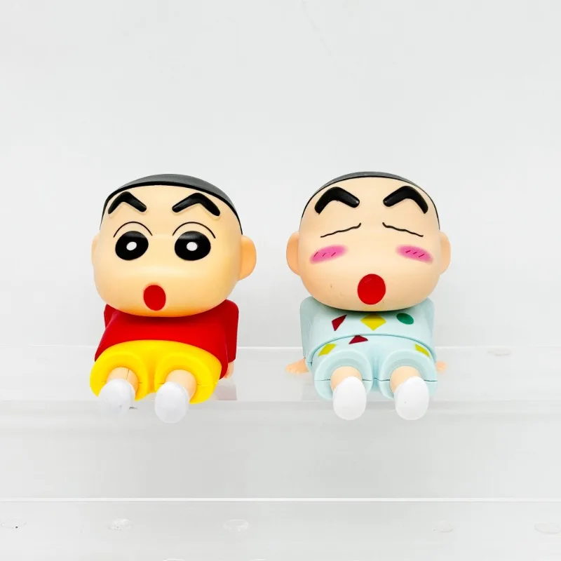 

Crayon Shinchan Phone Holder Cute Anime Figure Cartoon Watching TV Phone Support Doll Gifts Toys Collect Decoration
