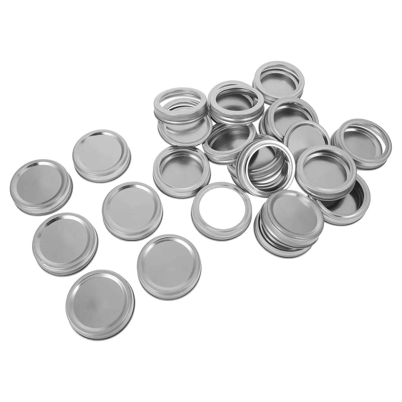 

24 Sets Wide Mouth Mason Jar Lids Jar Lids Wide Mouth Covers Silver Tinplate Canning Food Storage Containers Kitchen