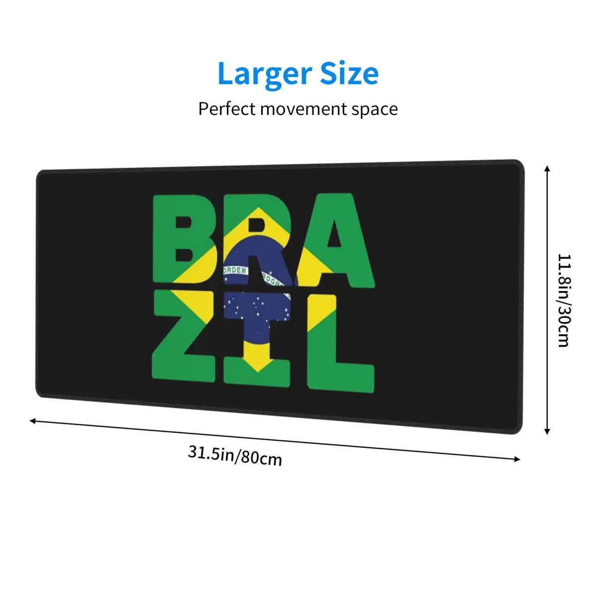Large Mouse Pad Brazil Flag Text Gamer PC Laptop Mats Keyboard Carpet Computer Gaming Office Accessories Desk Mat