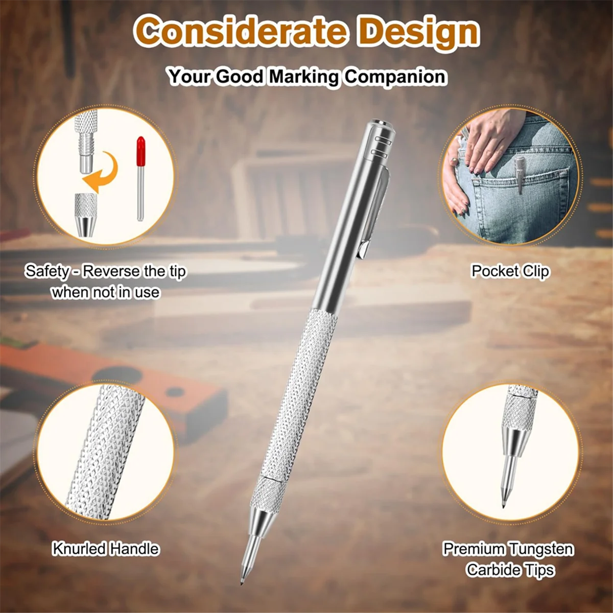กําลังมาแรงตอนนี้ 2 แพ็คทังสเตนคาร์ไบด์เคล็ดลับ Scriber เครื่องมือ, โลหะ Scribe Scriber เครื่องหมายเครื่องมือพร้อมแม่เหล็ก, ปากกาแกะสลักระดับพรีเมียม