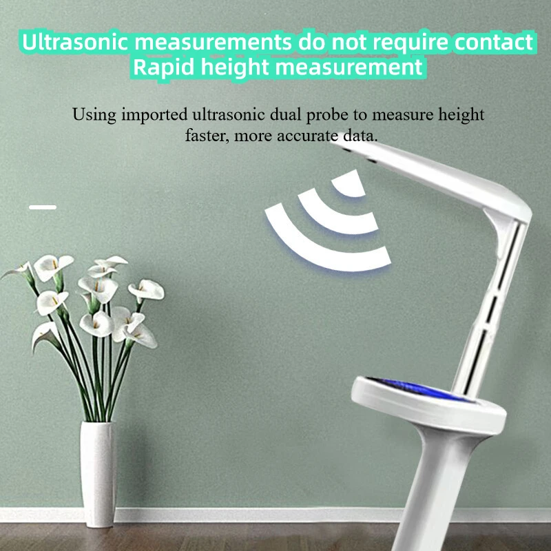 مقياس طبي رقمي بالموجات فوق الصوتية مقياس وزن الارتفاع للبالغين والأطفال يستخدم محلل الدهون في الجسم آلة قياس المياه BMI