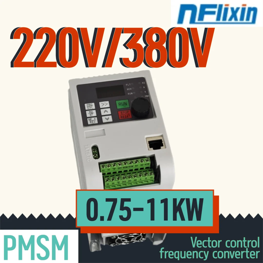 

0.75-11kw PMSM VFD Input 220V/380V Permanent magnet synchronization Variable Frequency Inverter for Motor Speed Control