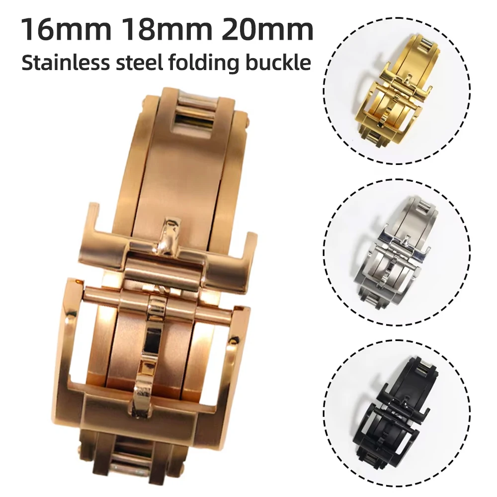 16mm 18mm 20mm Spring Deployant Clasp For Rolex Cartier Watch High quality Stainless Steel buckle Repalcement Watch Band Clasp