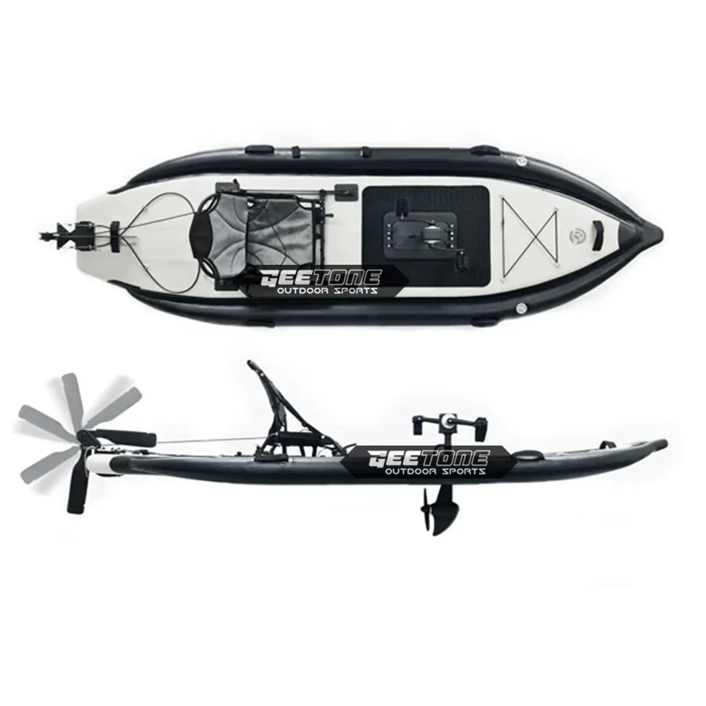 Newly Upgraded GeeTone Custom Fishing Kayak Board Inflatable Fishing Kayak With Pedal Drive Foldable Rudder