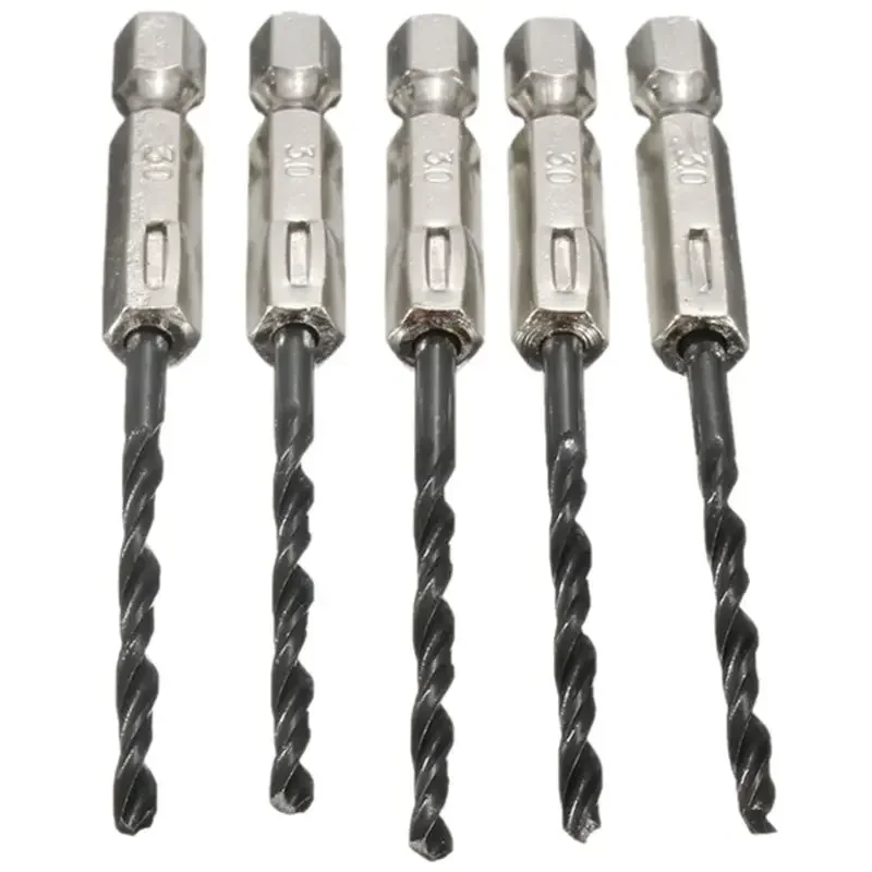 3mm 4mm 5mm Metal Wood Drilling High Speed Steel Nitrogen Hexagonal Hex Handle Drills Bits Quick Change 1 4 Inch Hex Shank