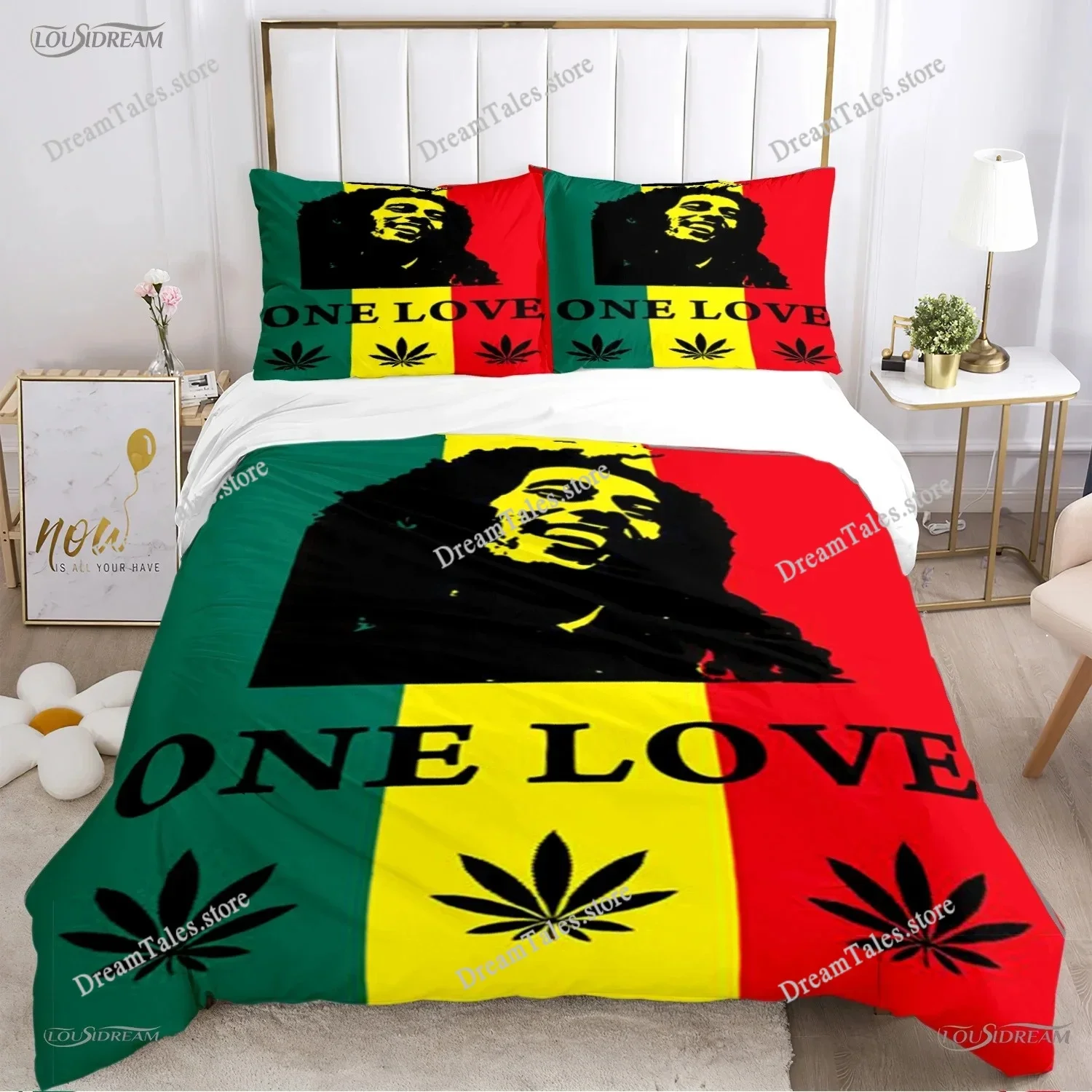 Bob Marley Music Duvet Cover Comforter Fear Bedding Sets Soft Quilt Cover and Pillowcases for Teens Boy SingleDoubleQueenKing741