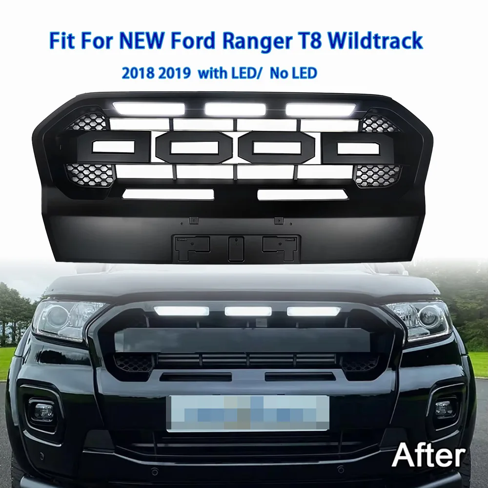 

For Ranger Front Grill For Ranger T8 MK3 WILDTRAK Pickup Trucks 2018-2019 Front Racing Grills Bumper Grilles car accesorios