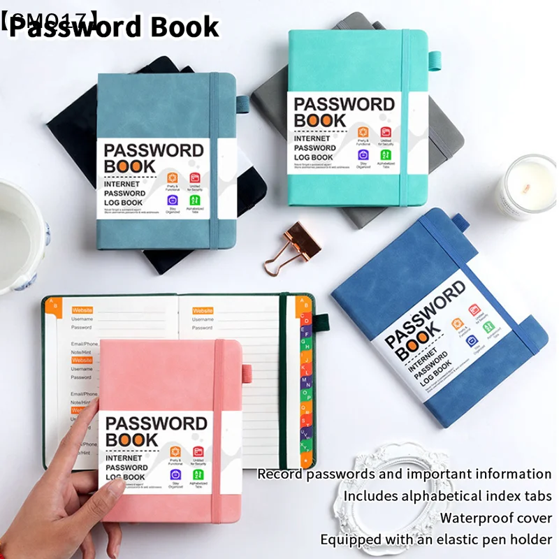 Password Keeper Book Computer Password Organizer Book With Alphabetical Tabs Pocket Address Log Notebook Account Details【SMQ】