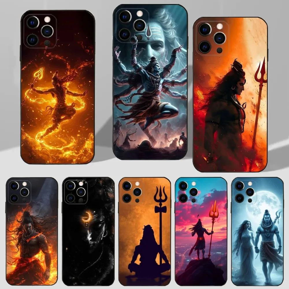 

Lord Shiva Mahadevs of Indiav Phone Case For iPhone 16,15,14,13,12,11 Plus,Pro Max,XS,X,XR,SE,Mini,8,7 Soft Silicone Black Cover