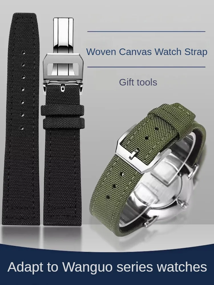 Suitable for I-W-C Portugal Seven-day Chain Pilot Mark 18 Spitfire Fighter Series Nylon Watch Strap