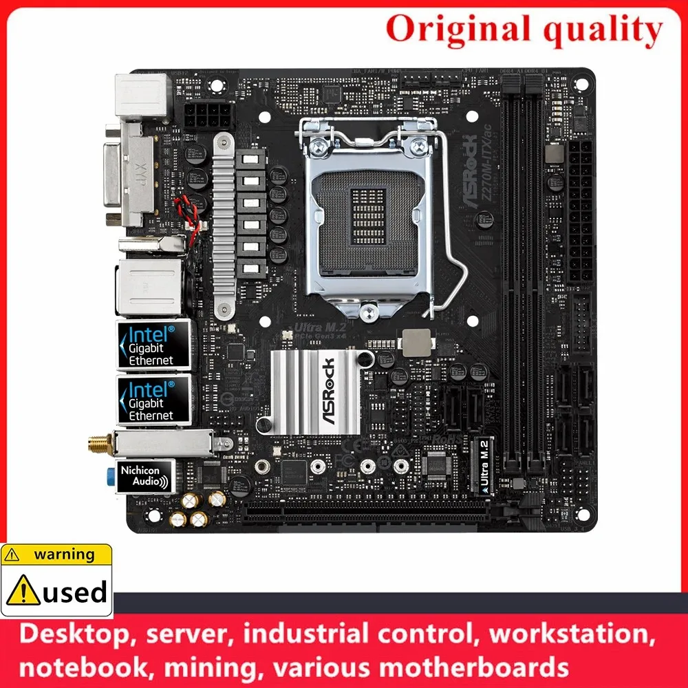 Imagem -01 - Usado para Asrpck Z270m-itx ac Z270m-itx Mini Placas-mãe Lga 1151 Intel Z270 Overclocking Desktop Mainboard M.2 Nvme Sata Iii usado para asrpck z270m itx ac z270m itx mini placas mae lga 1151 intel z270 overclocking desktop mainboard m2 nvme sata iii 01