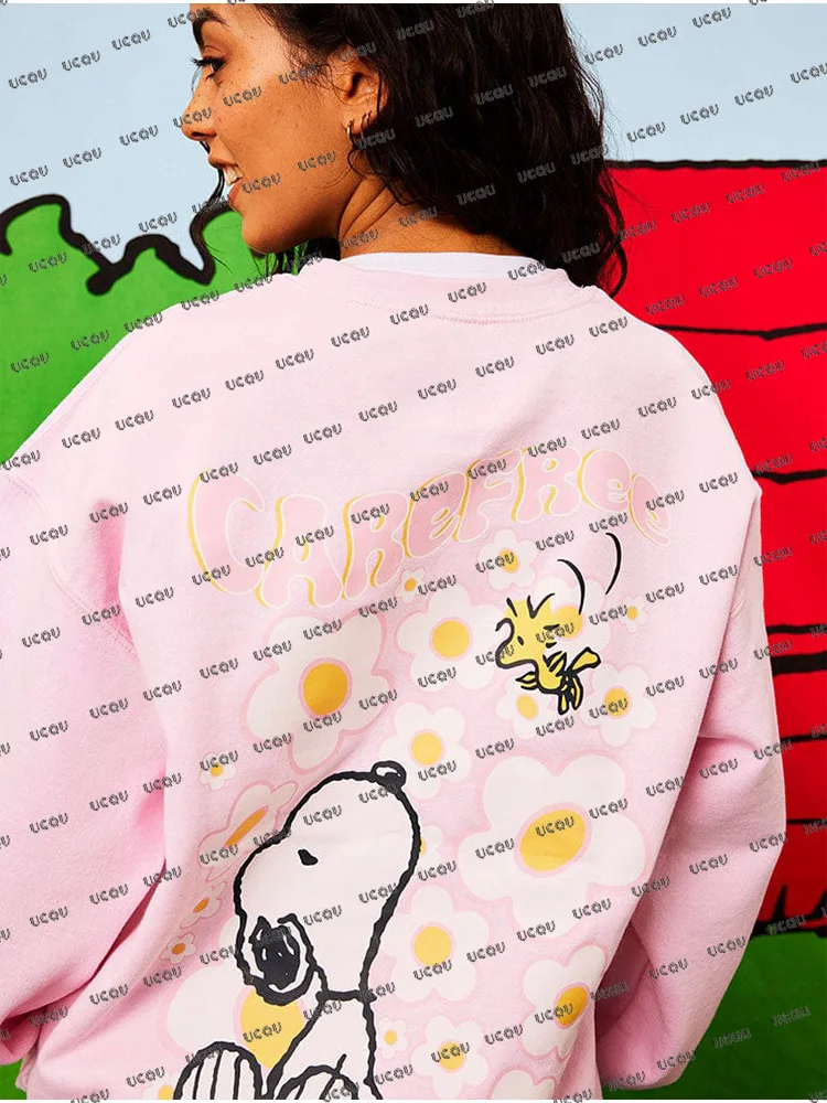 

Disney Snoopy Pattern Hoodies For Women Autumn Winter New Couples Hoodie For Women Men Fashion High Street 3D Hooded Pullover