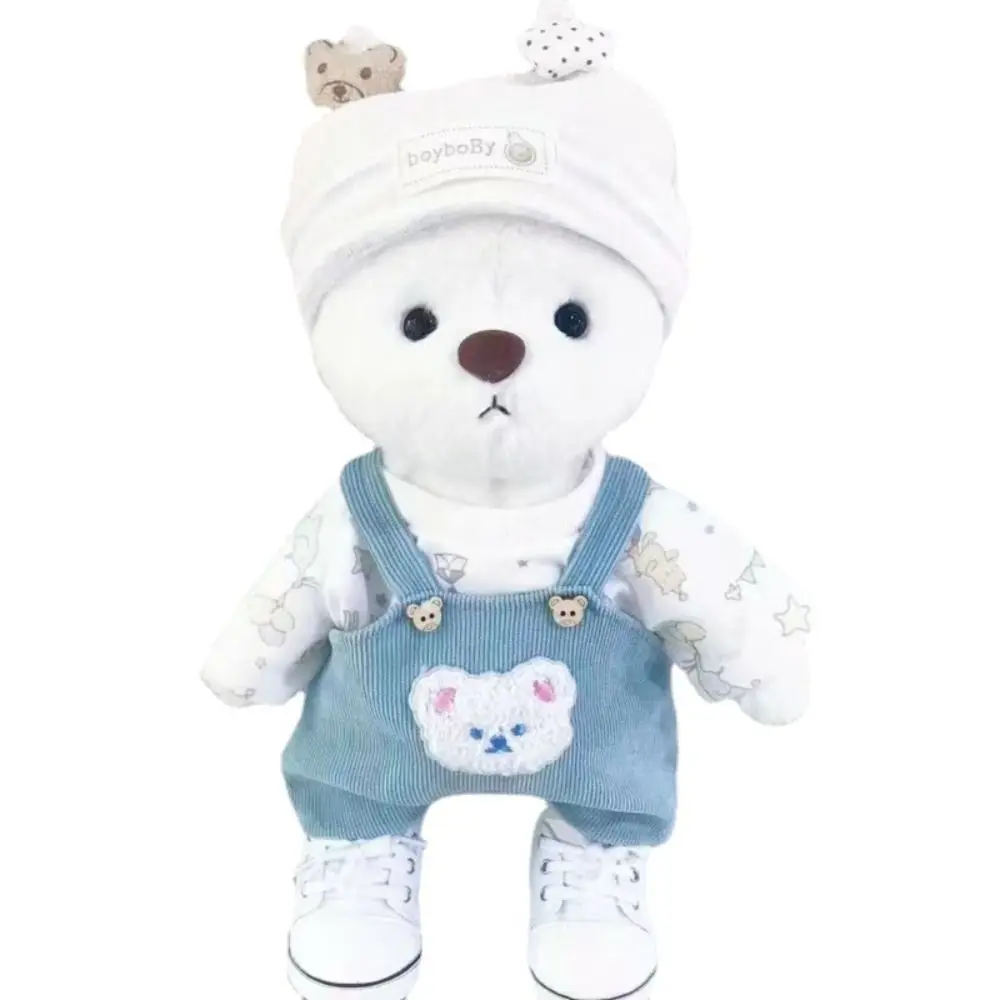 Change Clothes 30cm Doll Clothes DIY Handmade Lina Bear Jointed Bear Dolls Outfit Kawaii Stuffed T-shirt and Suspenders Suit