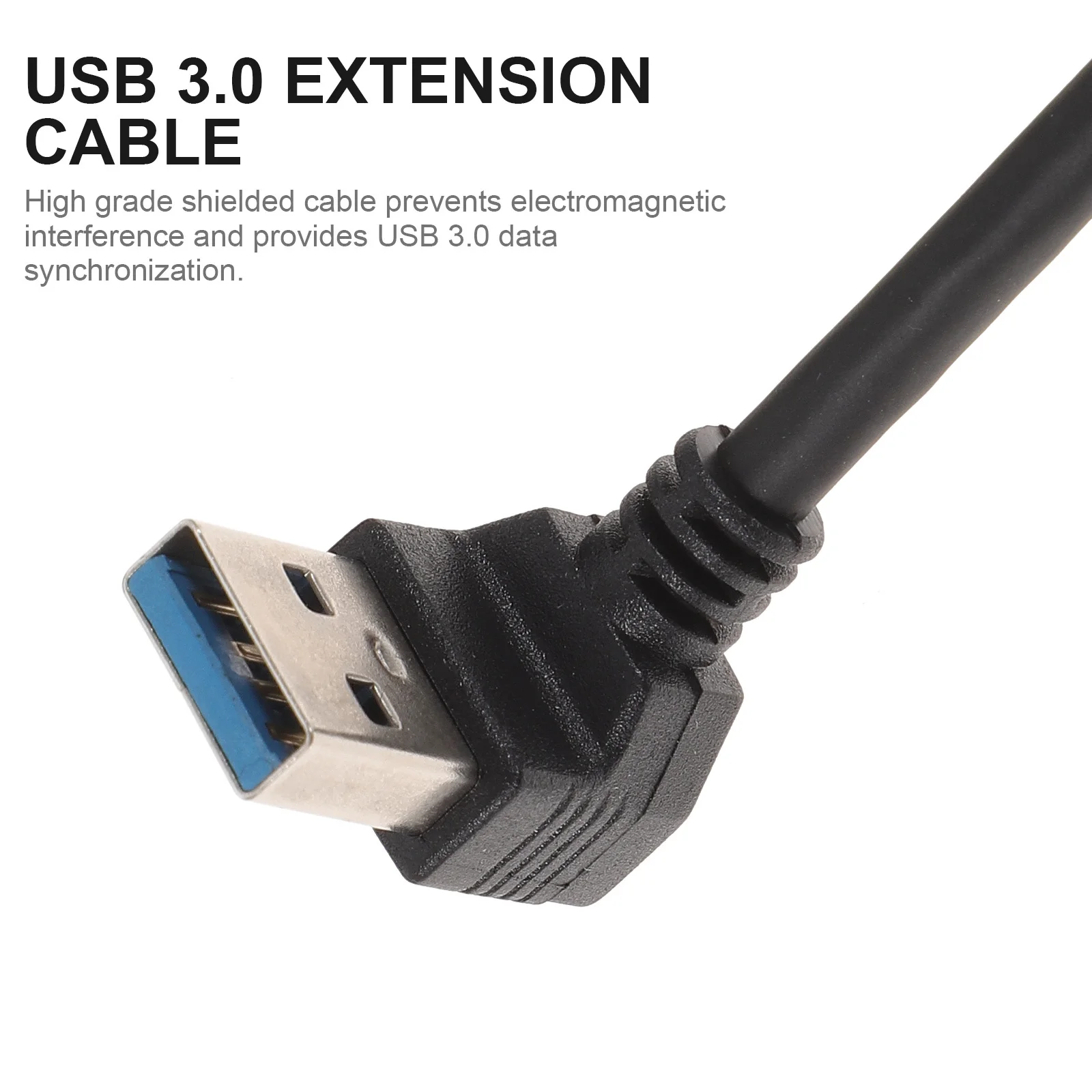 

Удлинительный кабель USB 3.0 с 90-градусным прямоугольным разъемом USB A-мама для задних портов компьютера, серебристый