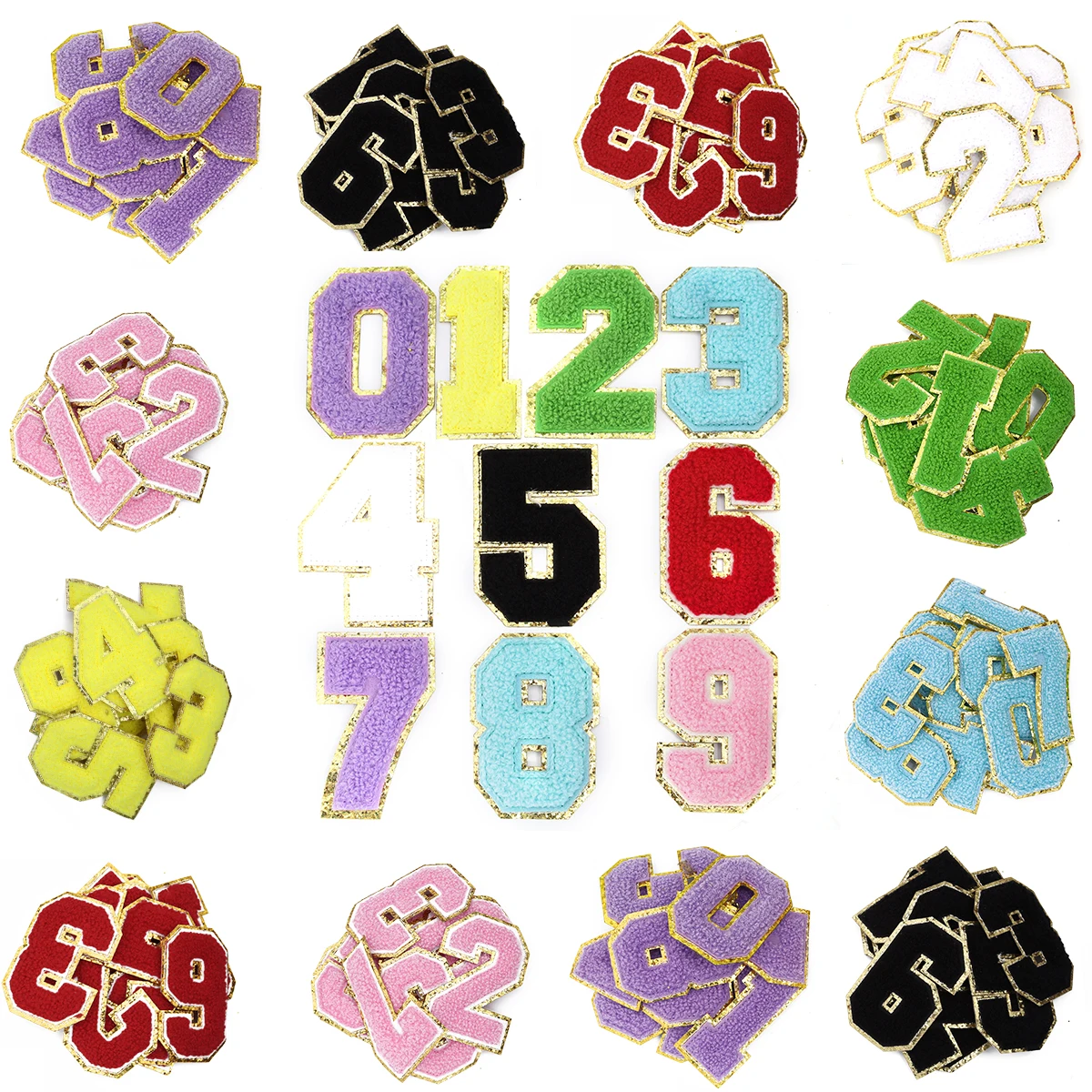 10pcs/lot 0-9 Number Patches Embroidery Number Ironing Patch Fabric for Bags Crafts Clothing DIY Sewing Appliques Supplies